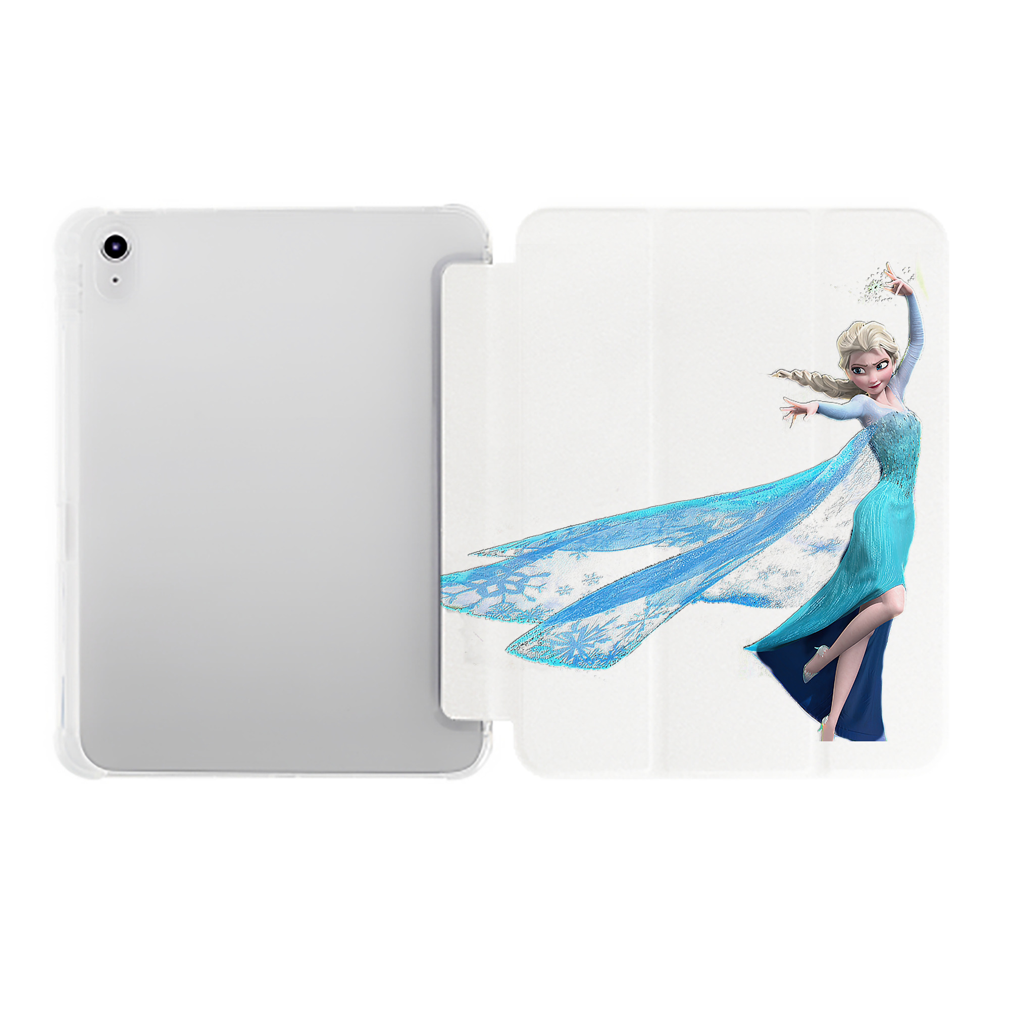 （画像用） アナと雪の女王 アンナ エルサ Frozen Anna Elsa IPad ケース ペン収納付き 三つ折りスタンド PUレザー×シリコン 対応機種9.5/10.5/10.9インチ